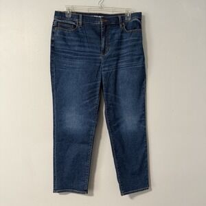 Lands' End Women's Medium/Dark Wash Jeans‎ 16 Classic Fit Straight Leg 5 Pocket